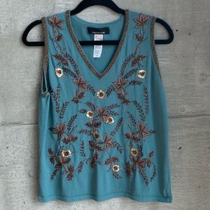 Vintage 90s embroidered tank top